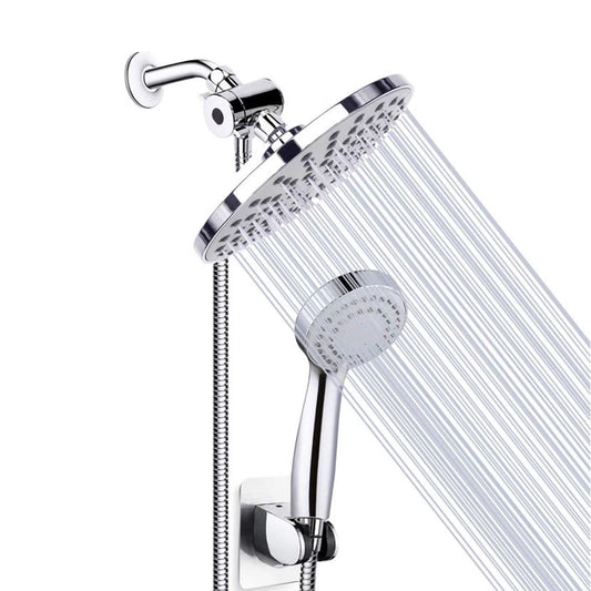 8 Inch Rainfall Shower Head Combo with 3-Setting Handheld Showerhead - Includes Hose, Bracket, and 3-Way Splitter in Polished Chrome for High Pressure Showers